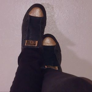 Black & Gold Glitter Converse